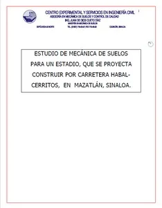 Estudio de mecánica de suelos para un estadio