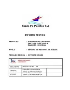 Estudio de mecánica de suelos - santa fe puertos s.a.